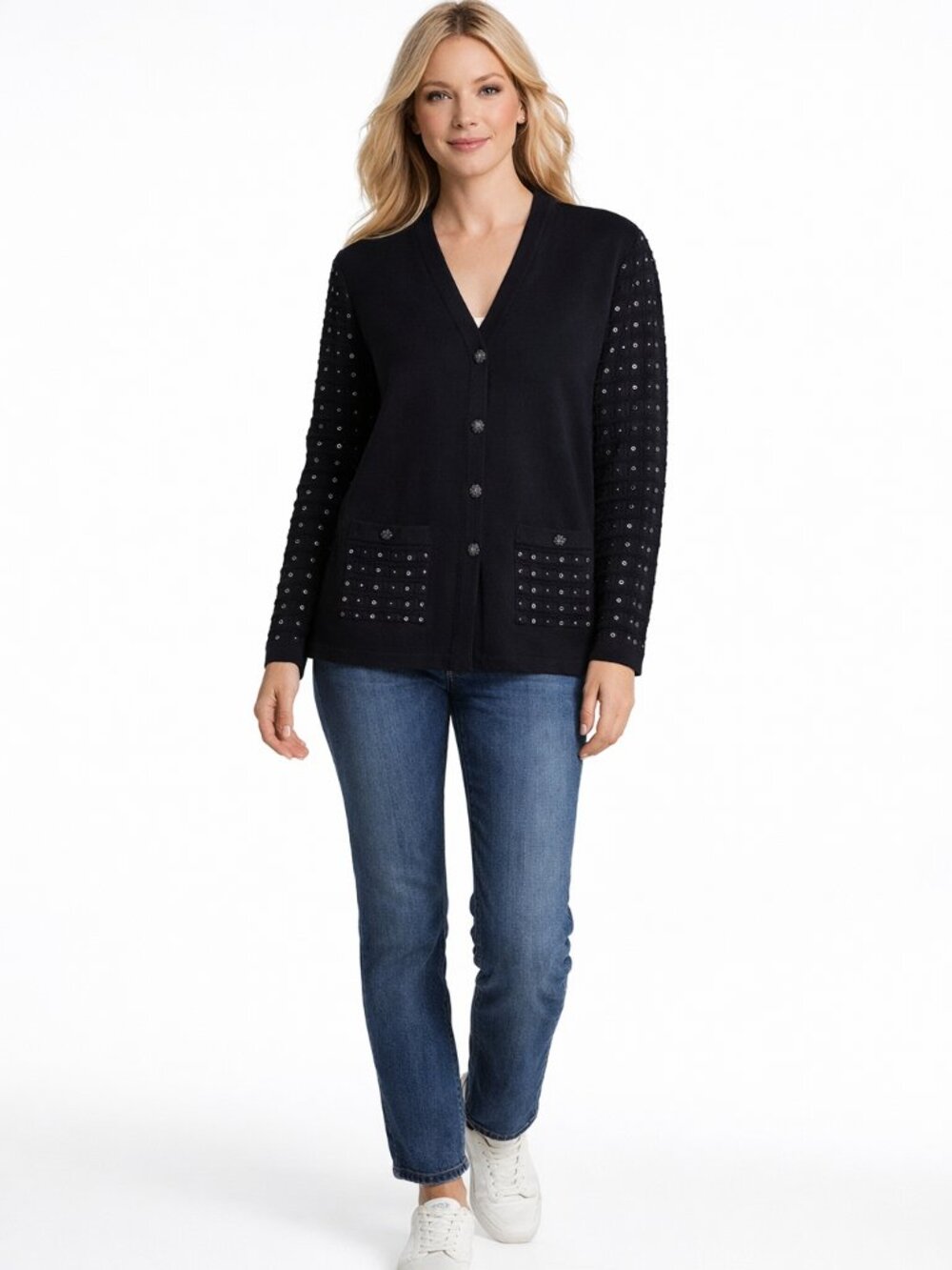 St. John evening V neck sequin cardigan size 6